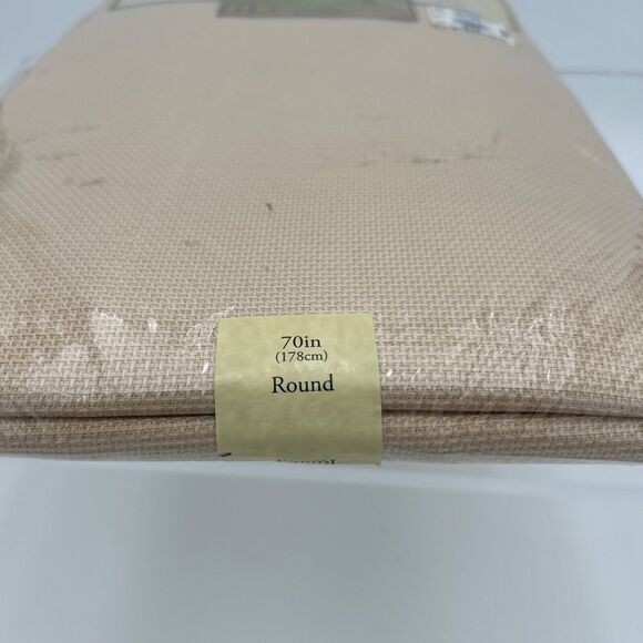 NOS ELRENE HOME FASHIONS 100% POLYESTER MARIGOLD 70" ROUND TABLECLOTH - Picture 5 of 8